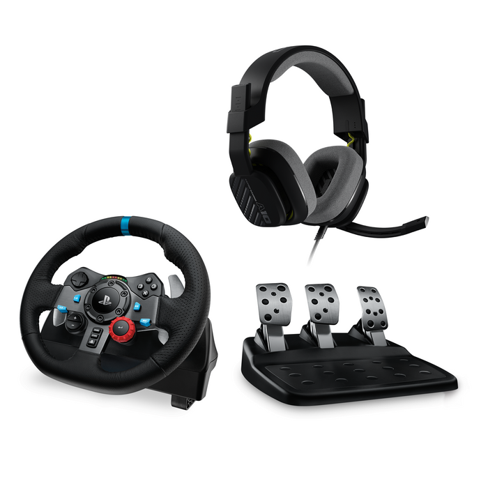 Logitech Driving Force G29 PS3/PS4/PS5/PC Steering Wheel with Astro A10 Gaming Headset