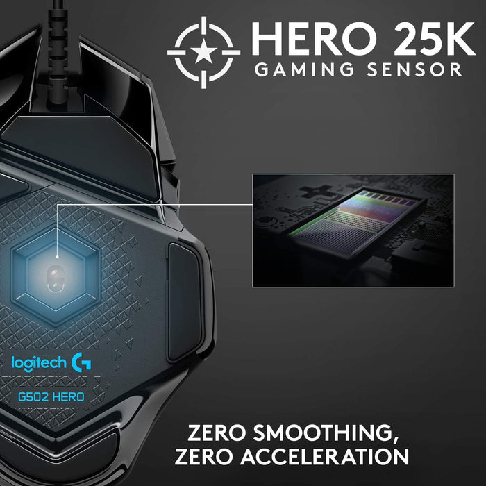 Logitech G502 HERO Proteus Spectrum RGB gaming mouse