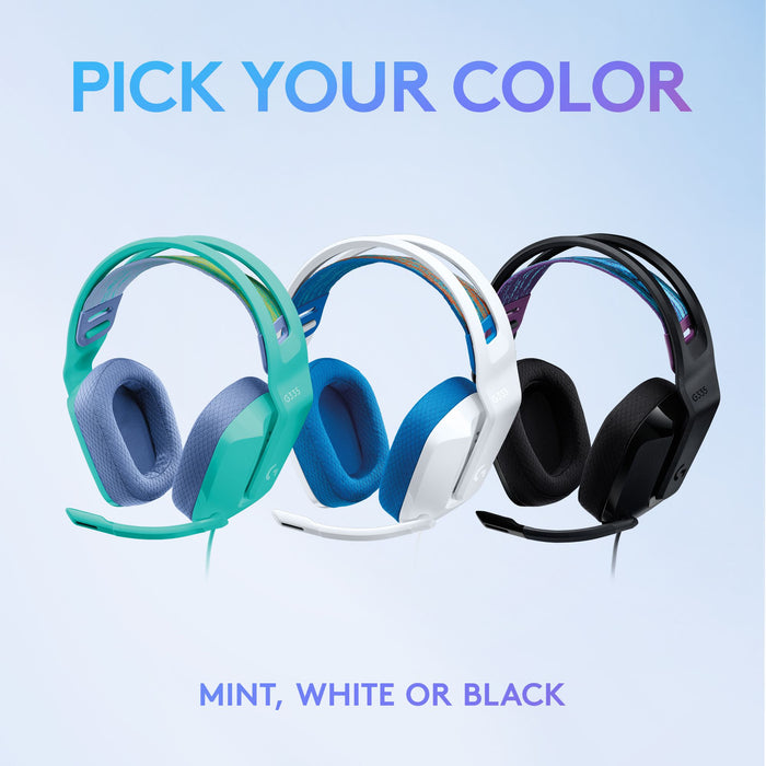 Logitech G335 Gaming Headset, Microphone, White