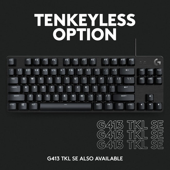 Logitech G413 SE TKL Mechanical Gaming Keyboard, Tactile Switches