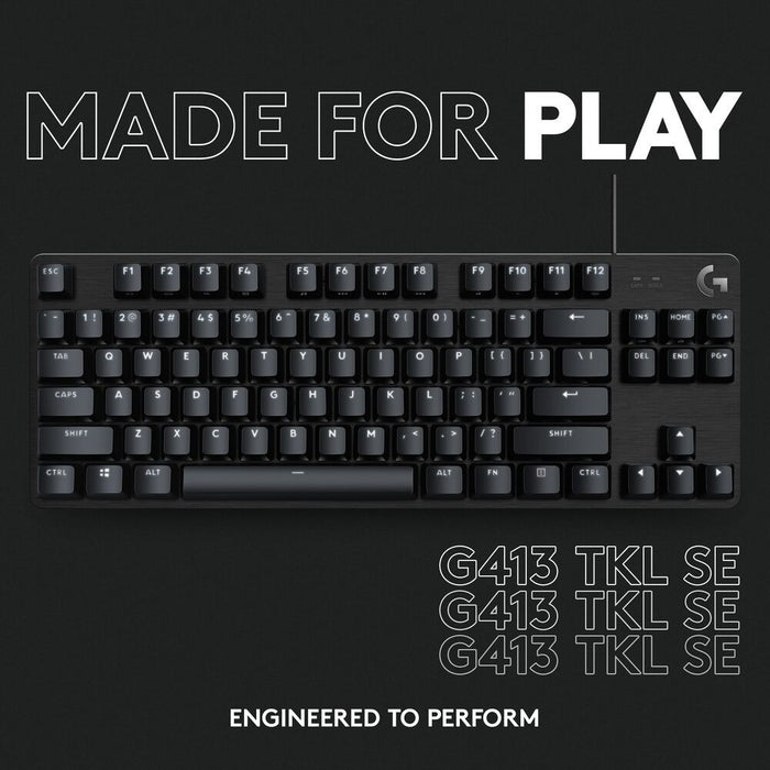 Logitech G413 SE TKL Mechanical Gaming Keyboard, Tactile Switches