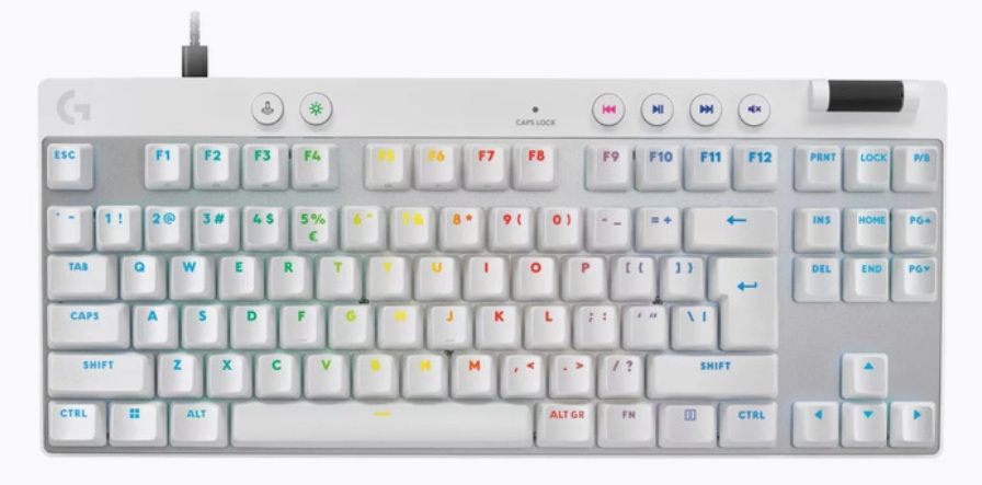 Logitech G Pro X RAPID TKL Mechanical Gaming Keyboard, Magnetic Analog Switch, White