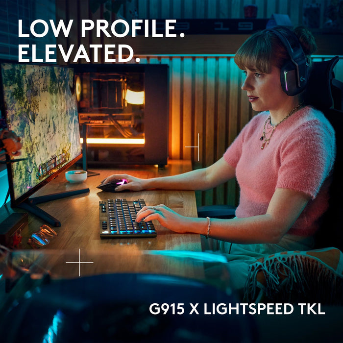 Logitech G915 X LIGHTSPEED TKL Low-Profile Wireless Gaming Keyboard - BLACK - US INT`L - EMEA28i-935