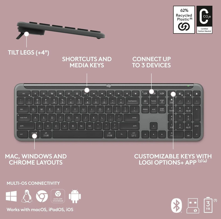 Logitech Signature Slim Combo MK950 - USINTL Graphite