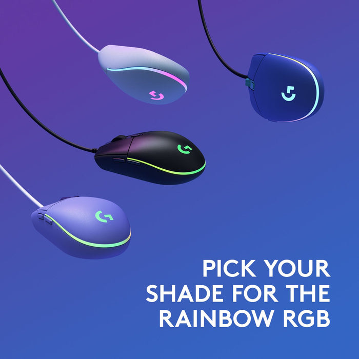 Logitech G102 LightSync Gaming Mouse, RGB, Optical, Wired, USB, Purple