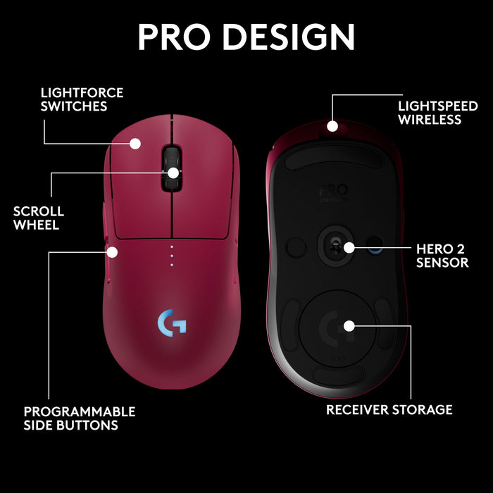 Logitech G Pro 2 Lightspeed Wireless Gaming Mouse - Magenta