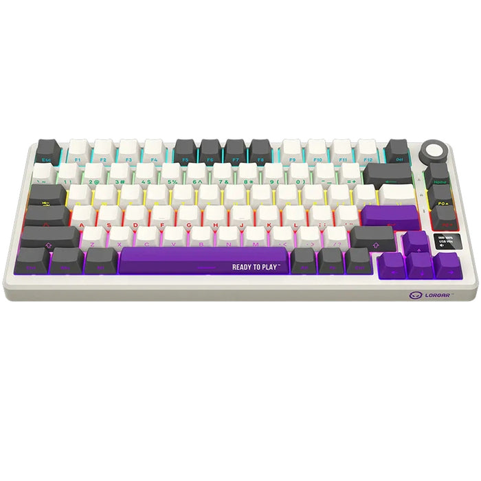 Wireless Keyboard LORGAR KBP7075W BEIGE, GRAY, PURPLE LRG-KBP7075W-RT-US