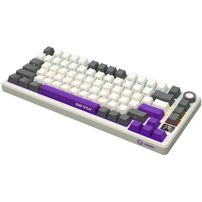 Wireless Keyboard LORGAR KBP7075W BEIGE, GRAY, PURPLE LRG-KBP7075W-RT-US