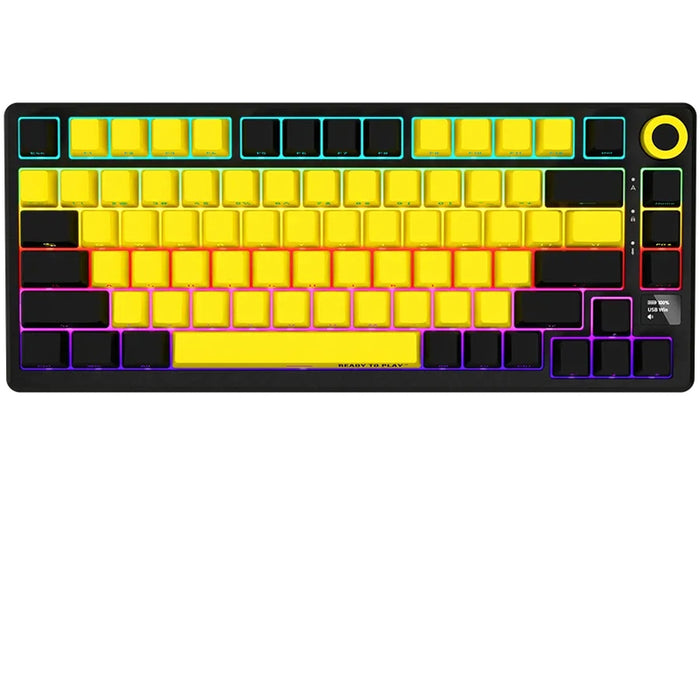 Wireless Keyboard LORGAR KBP7075W BLACK YELLOW LRG-KBP7075W-YL-US