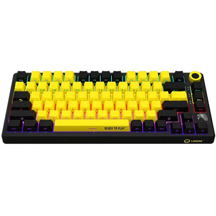Wireless Keyboard LORGAR KBP7075W BLACK YELLOW LRG-KBP7075W-YL-US