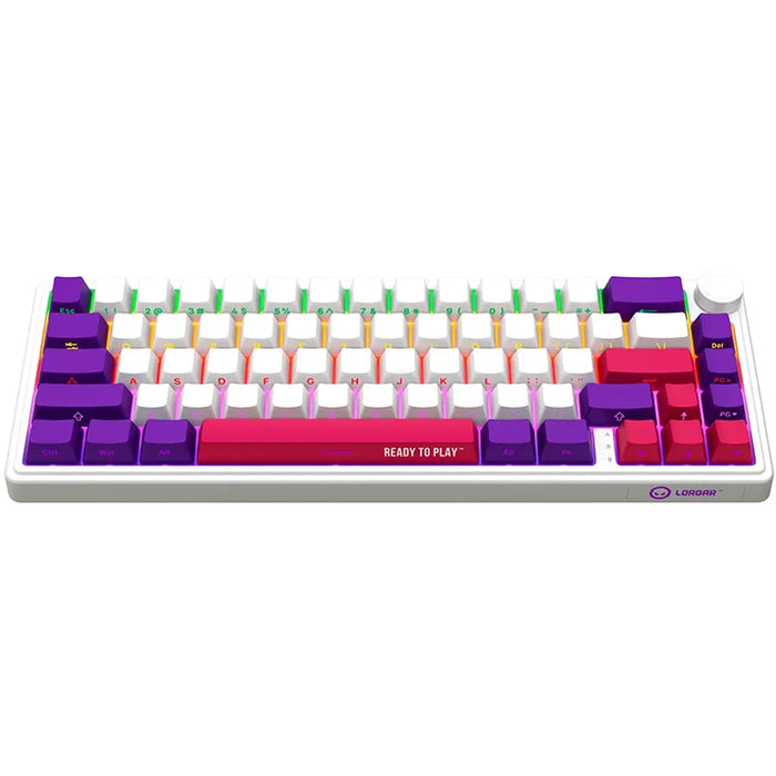 Wireless Keyboard LORGAR BP70MW WHITE PURPLE PINK LRG-KBP70MW-WH-US
