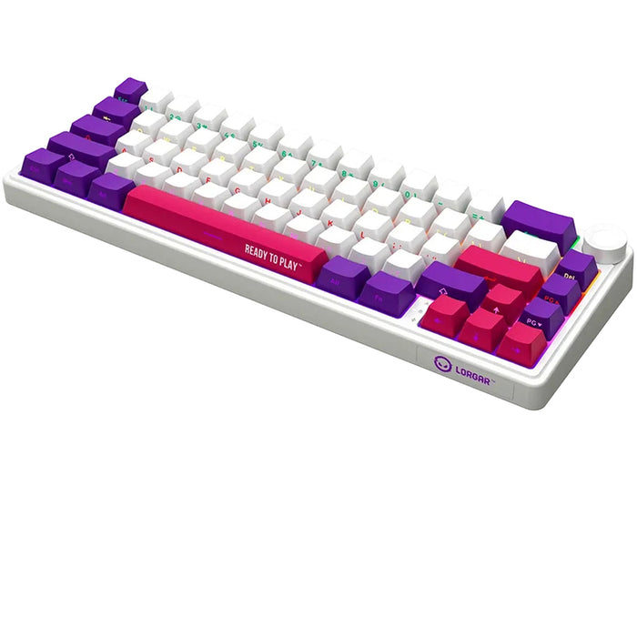 Wireless Keyboard LORGAR BP70MW WHITE PURPLE PINK LRG-KBP70MW-WH-US