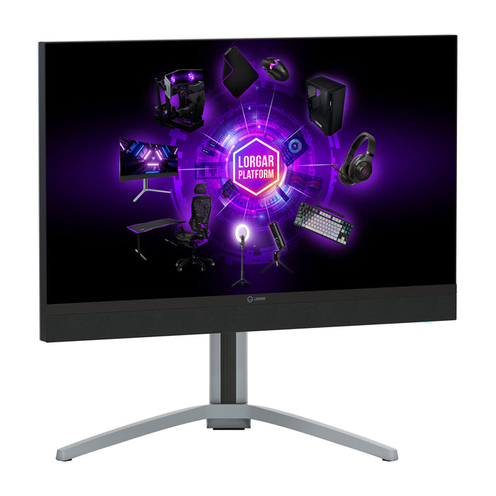Monitor LORGAR 27MP1 mini LED 0.155 mm, 178°/178°, IPS, 27.0 ", 68.6 cm, 3840x2160, 160.00 Hz, 1.00 ms, HDMI, DisplayPort, USB-C, BLACK/GRAY