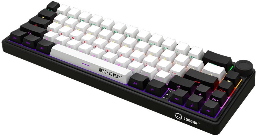 Wireless Keyboard LORGAR KBP70MW BLACK WHITE PINK LRG-KBP70MW-BK-US
