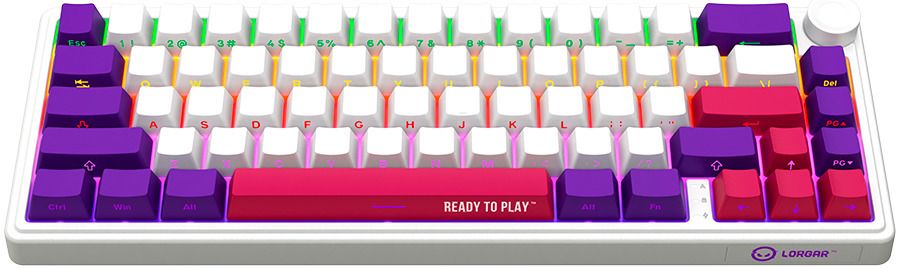 Wireless Keyboard LORGAR BP70MW WHITE PURPLE PINK LRG-KBP70MW-WH-US