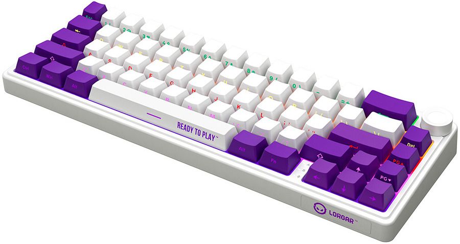 Wireless Keyboard LORGAR BP70MW WHITE PURPLE PINK LRG-KBP70MW-WH-US