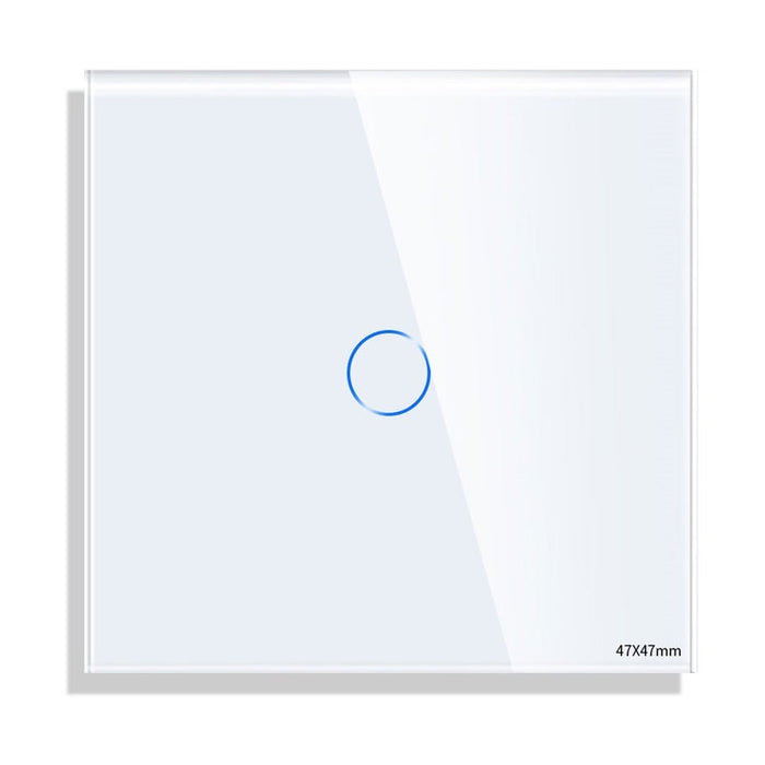 SMALL GLASS PANEL FOR SINGLE AND DIVIATOR SWITCH WHITE LUXON