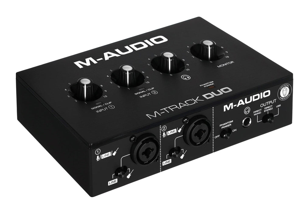 M-AUDIO M-Track Duo USB Audio interface Crystal preamplifier 16 bit 48 kHz Black