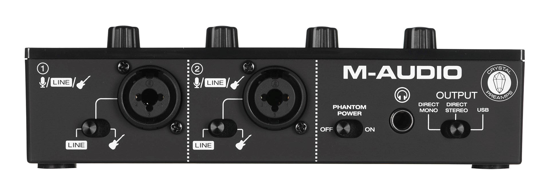 M-AUDIO M-Track Duo USB Audio interface Crystal preamplifier 16 bit 48 kHz Black