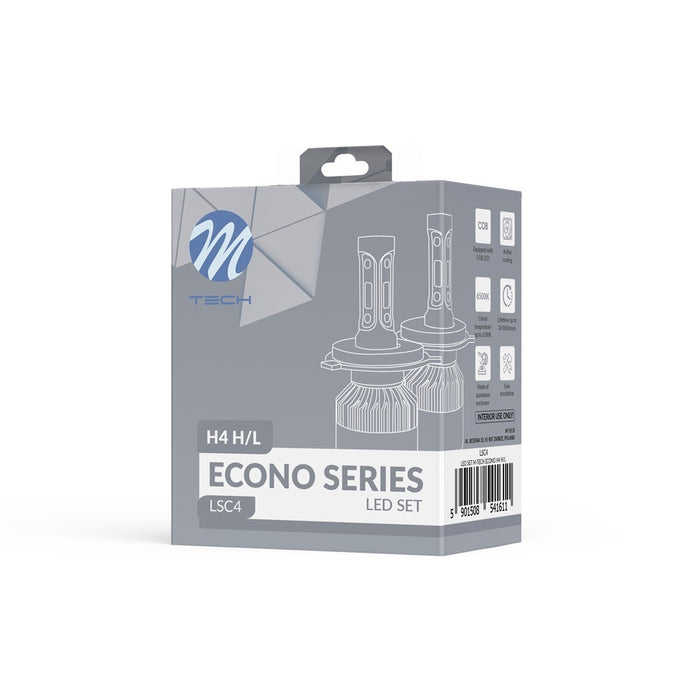 M-TECH H4 H/L LED ECONO SERIES 6500K 80W X2 PCS