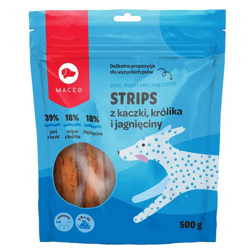 MACED Duck rabbit and lamb strips - Dog treat - 500g - DelicaciesDLP-PRZ<<<For the dogDLP<<<ActionPL