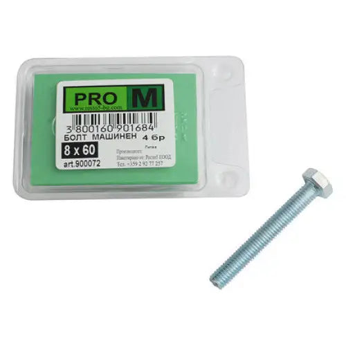 MACHINE BOLT 4 PCS PRO M 8 x 60 MM - Болтове и гайки<<<Винтове и болтови съединения<<<Инструменти и