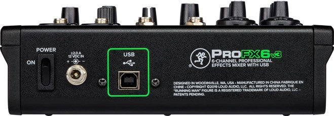 Mackie ProFX6v3 - 6-channel analogue mixer with USB interface, black