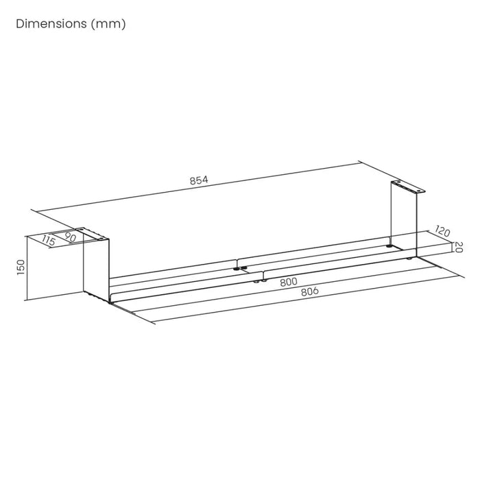 Maclean compact under-desk cable organizer max load 5kg black MC-107 B - Cable coversTVA-MAS<<<TV