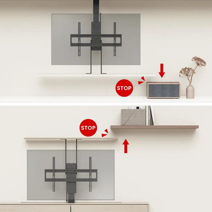 Maclean electric ceiling/floor mount extendable 43’’-88’’ VESA 600x400 max 60kg 100-240V AC,50/60Hz - Brackets for TVs