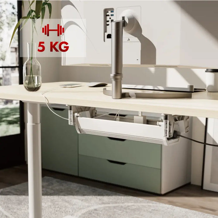 Maclean under-desk cable/extension organizer max. load 5kg white MC-106 W - AccessoriesTVA-AKC<<<TV