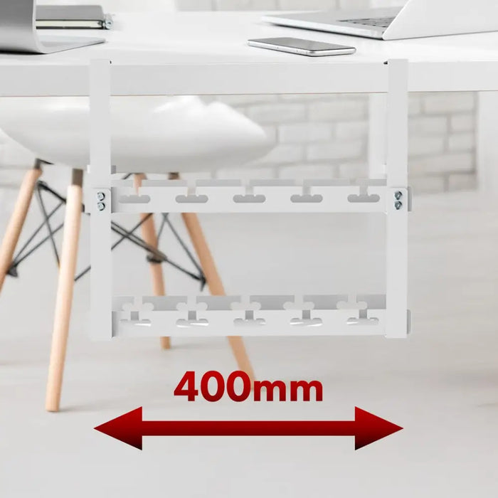 Maclean under-desk cable organizer max. load 5kg 2 levels white MC-104 W - AccessoriesTVA-AKC<<<TV