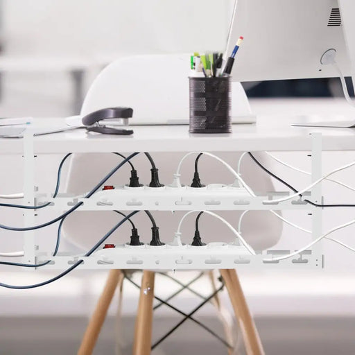 Maclean under-desk cable organizer max. load 5kg max. 728mm 2 levels white MC-102 W - AccessoriesTVA-AKC<<<TV