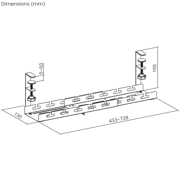 Maclean under-desk cable organizer max. load 5kg max. 728mm white MC-103 W - AccessoriesTVA-AKC<<<TV