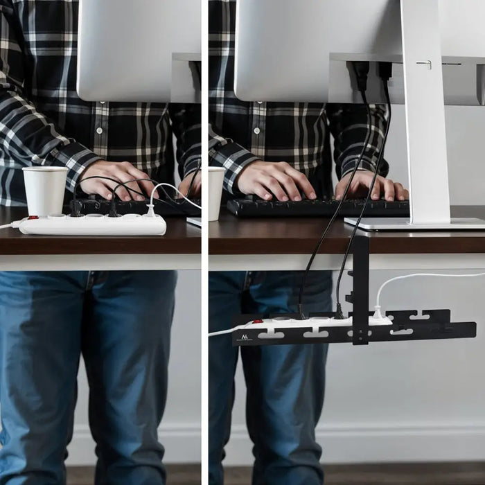 Maclean under-desk cable organizer max load 5kg black MC-105 B - Cable coversTVA-MAS<<<TV and accessoriesTVA<<<ActionPL