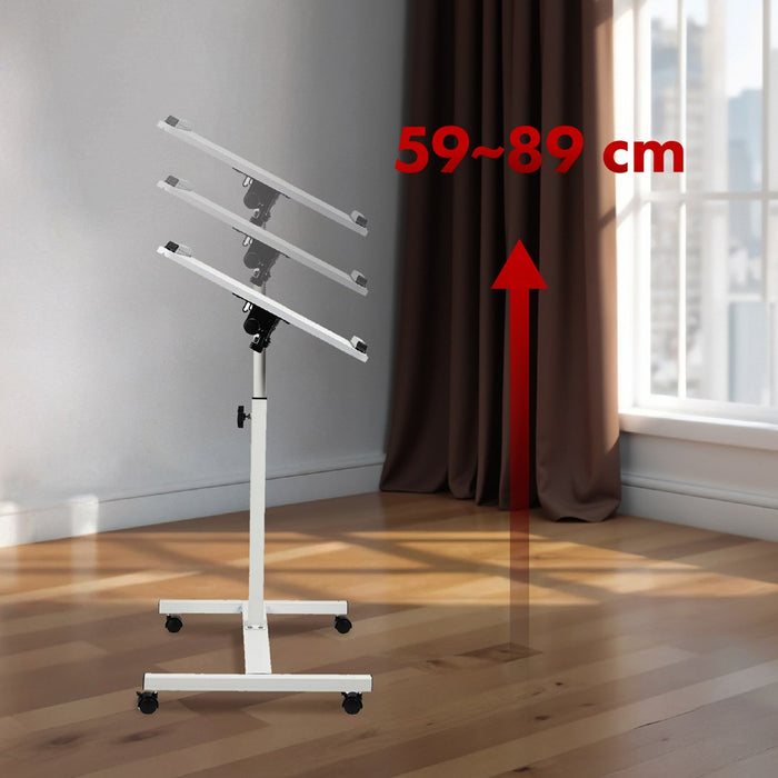 Maclean mobile desk/laptop stand, white, height adjustment 59-89cm, max. 30kg , MC-121 W