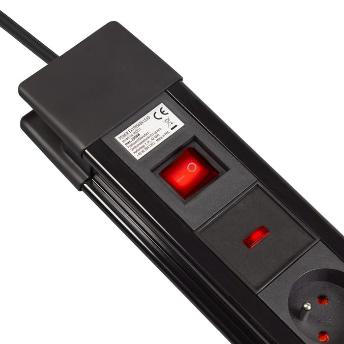 Maclean MCE11 power extension 1.5 m 8 AC outlet(s) Indoor Black