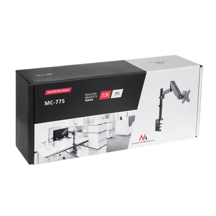 Maclean MC-775 monitor mount / stand 81.3 cm (32") Grey Desk