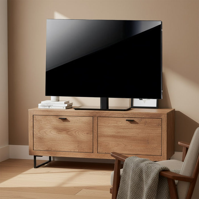 Maclean MC-450 Universal TV Stand for TV Cabinet max. 40kg, max. VESA 400x400 32-65" Tempered Glass Base 3-Level Height Adjustment