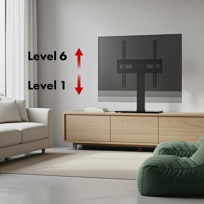 Maclean universal TV stand, for RTV cabinet, stand, max. 40kg, max. VESA 400x400, height and angle adjustment, for 32-65" TV, MC-1240