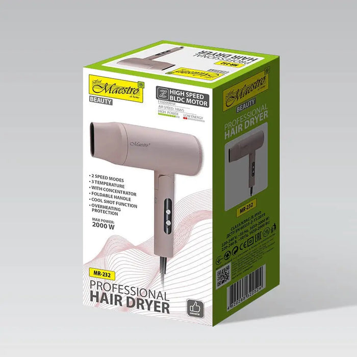 Maestro MR-232 Hair dryer 2000 W Pink - HairdryersAGD-SUS<<<Home Appliance - ProductsAGD<<<ActionPL