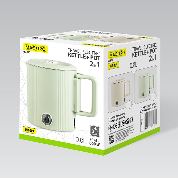Electric kettle / travel pot Maestro MR-009 0.8 L 600 W (MR-009-BEIGE) Beige