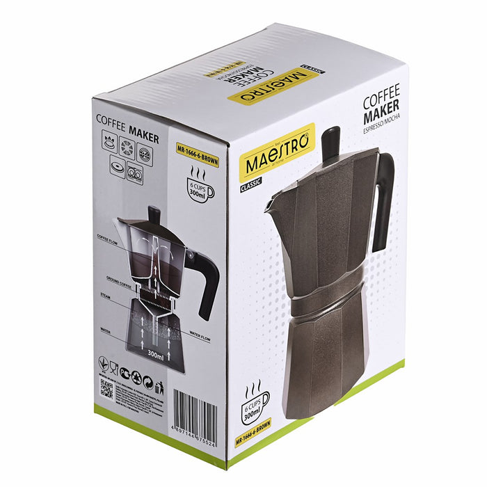Kawiarka aluminiowa (6 filiżanek; 300 ml) MR-1666-6-BROWN MAESTRO