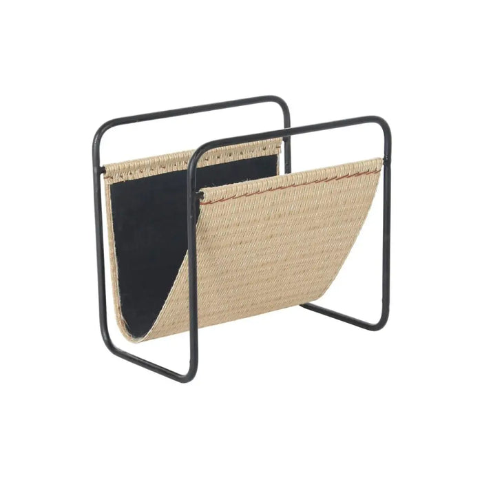 Magazine rack DKD Home Decor 39 x 26 x 36 cm Natural Black Metal - Декорация и Осветление<<<Дом