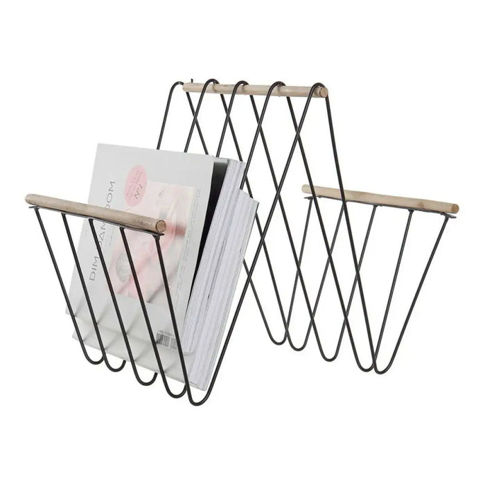 Magazine rack DKD Home Decor 8424001814008 41 x 31 x 36 cm Black Iron MDF Wood - Декорация и Осветление<<<Дом
