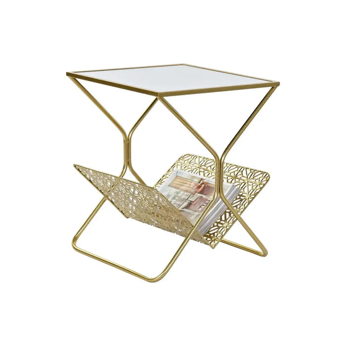 Magazine rack DKD Home Decor Golden Metal Mirror 45 x 45 x 55 cm - Декорация и Осветление<<<Дом
