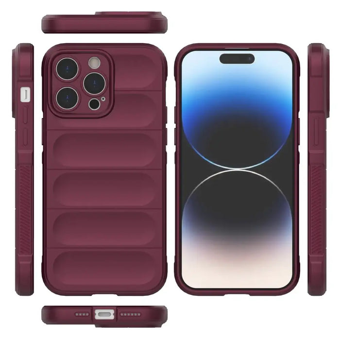 Magic Shield Case case for iPhone 14 Pro Max elastic armored case in burgundy - Cell phone cases and covers<<<HurtelXML