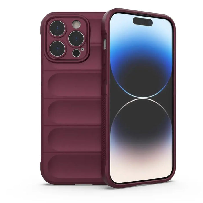 Magic Shield Case case for iPhone 14 Pro Max elastic armored case in burgundy - Cell phone cases and covers<<<HurtelXML