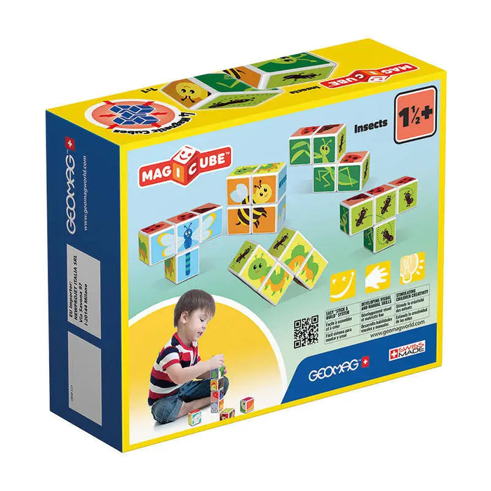Magicube Printed Insects magnetic blocks + cards 7 pieces GEOMAG GEO-121 - Blocks and construction