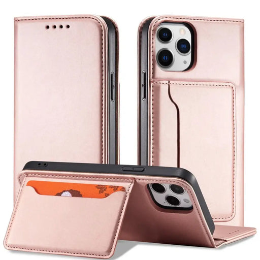 Magnet Card Case for iPhone 12 Pouch Card Wallet Card Stand Pink - Cell phone cases and covers<<<HurtelXML
