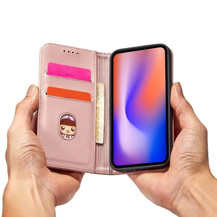 Magnet Card Case for iPhone 12 Pouch Card Wallet Card Stand Pink - Cell phone cases and covers<<<HurtelXML